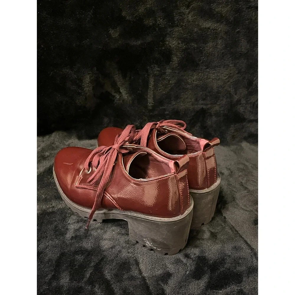 Dirty Laundry ILITA006 Platform Lace-up Shoes - Burgundy Women Size: US7.5/EU 38 - Picture 3 of 8